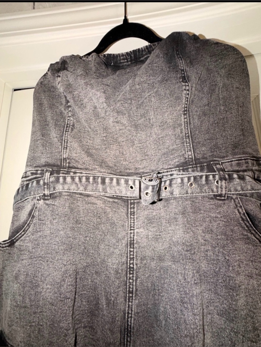 Strapless Cargo Wide-Leg Jumpsuit - Black Wash - Picture 11 of 13